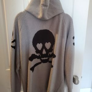 Skull and Crossbones hooded knit sweater